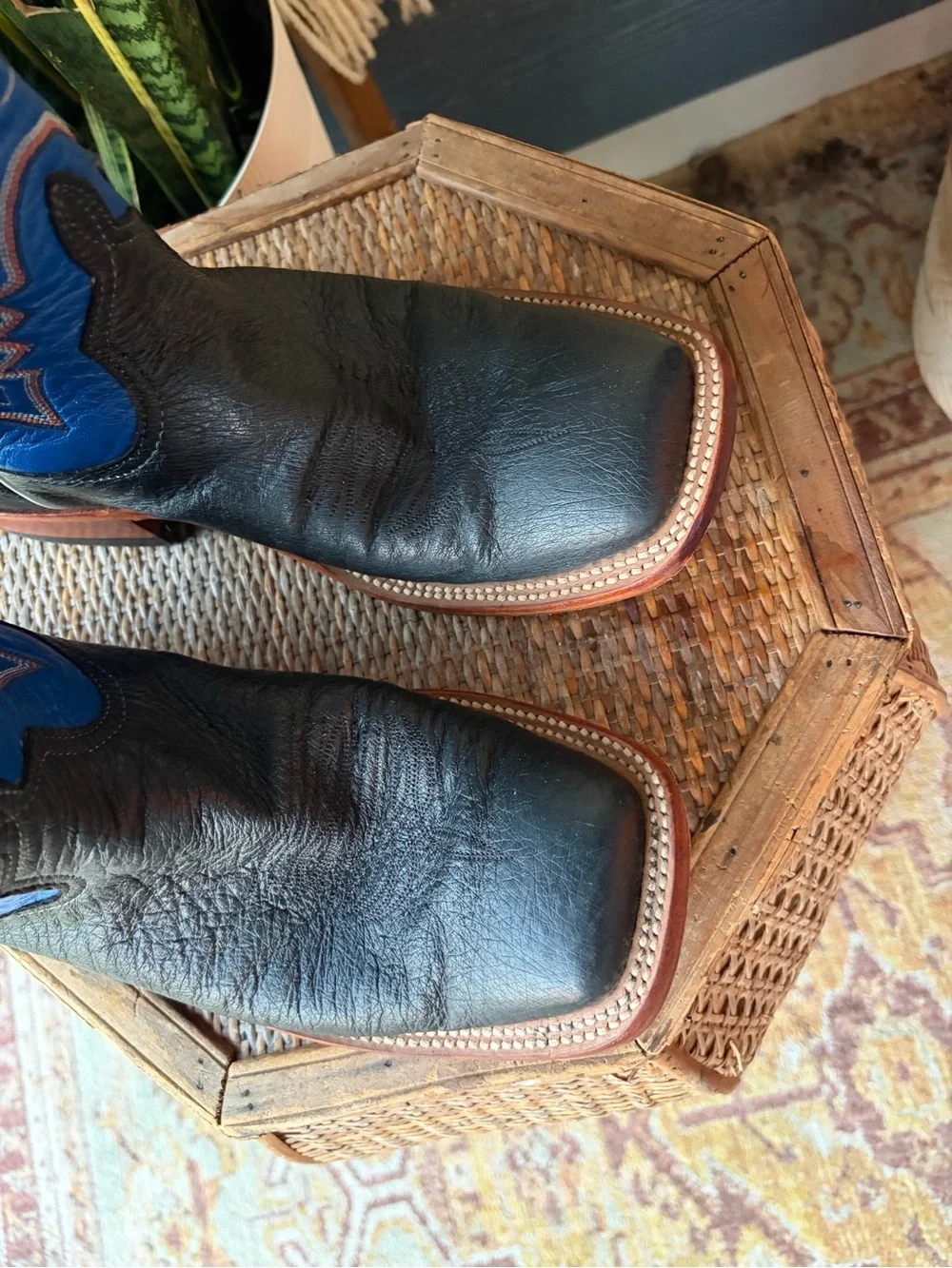 Anderson Bean Exotic Ostrich Leather Cowboy Boots Mens Size 9